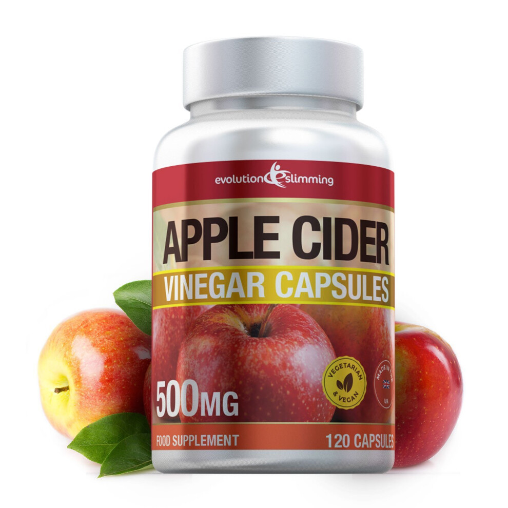 Apple Cider Vinegar 500mg Capsules - 120 Capsules - Fat Burner - Evolution Slimming