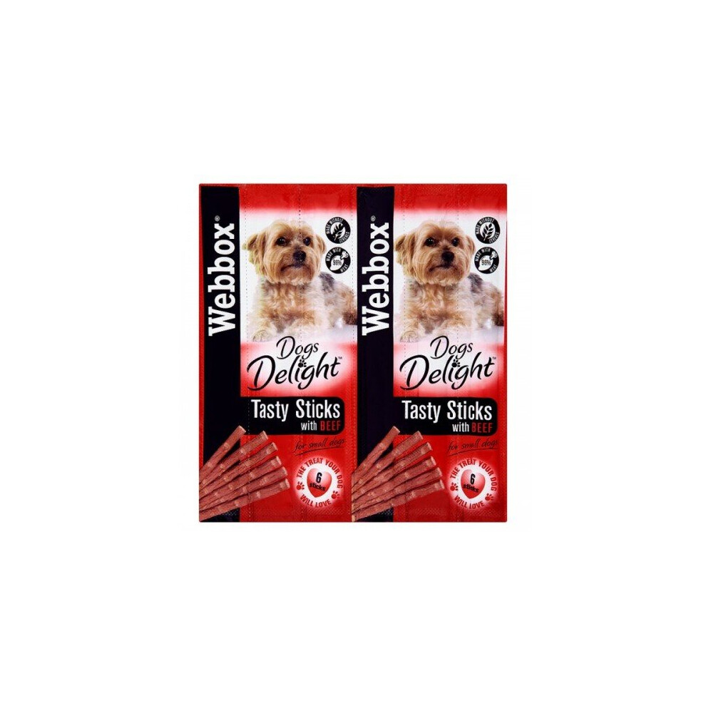 (One Size, Beef) Webbox Dogs Delight Tasty Sticks (Pack Of 12)