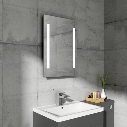 PlumbGalaxy Snow 700 x 500mm Illuminated LED Mirror with Demister