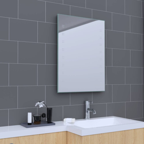 PlumbGalaxy Delta 800 x 600mm Illuminated LED Mirror with Demister 1