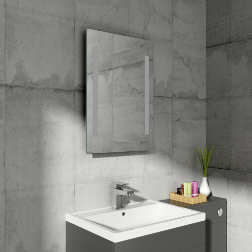 PlumbGalaxy Snow 700 x 500mm Illuminated LED Mirror with Demister 1