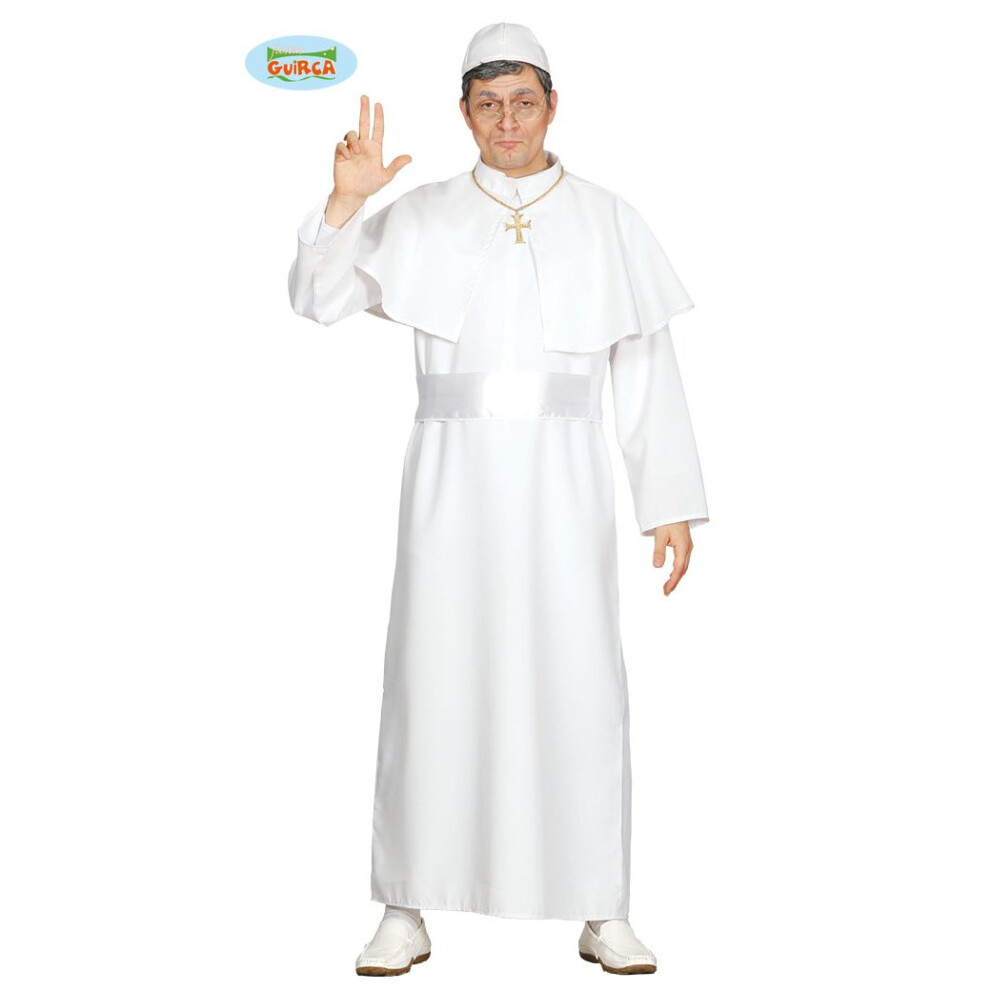 (multicoloured, L) Pope costume for men carnival cleric leader Size