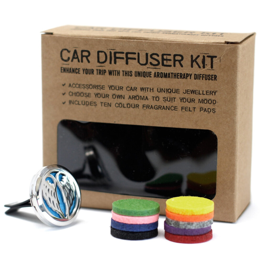 Ancient Wisdom Car Diffuser Kit Angel Wings Focus & Drive 10Ml 5060060117037