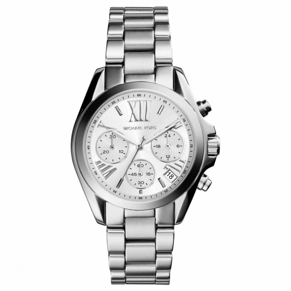 Michael Kors Bradshaw Ladies Chronograph Watch Bracelet And Dial Mk6174 Silver