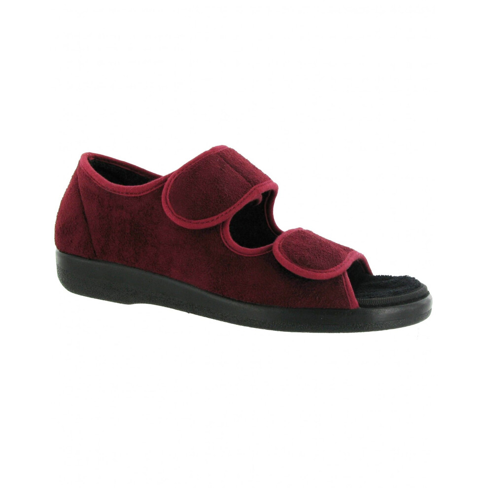 (43 EUR, Burgundy) GBS Brompton Touch Fastening Open Toe Slipper / Slippers