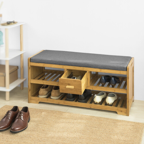 SoBuy Banc à Chaussures Bambou FSR75-N 2