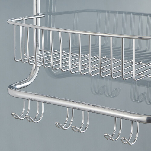 Direct Online Houseware Metallic Silver Rust-Proof Premium 2 Tier Hanging Shower Caddy 1