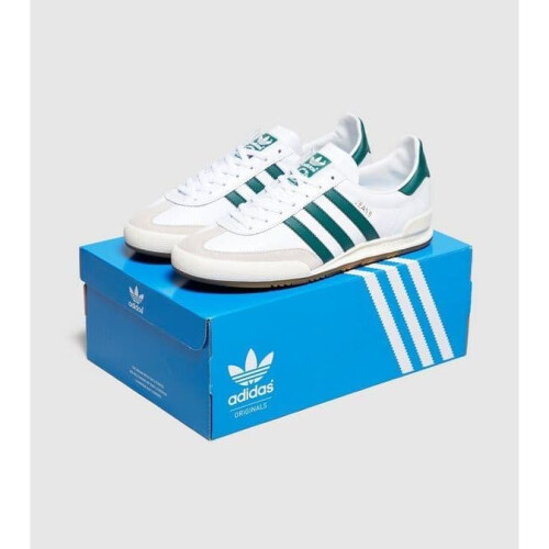 Adidas originals jeans trainer white / green best sale