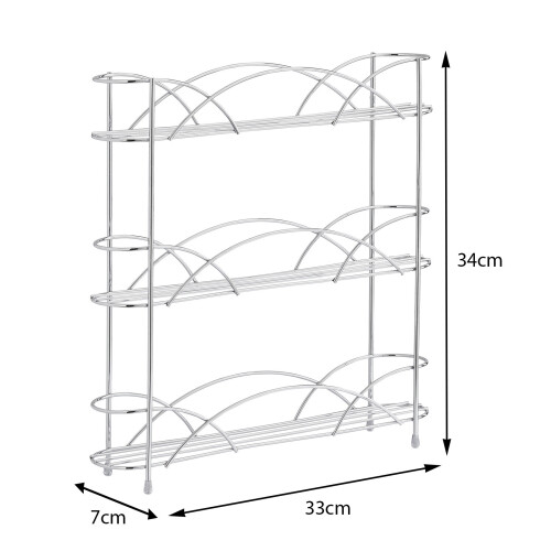 Direct Online Houseware (Chrome) 3 Tier Spice Rack Organiser Free Standing Storage 2