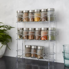 (Chrome) 3 Tier Spice Rack Organiser Free Standing Storage