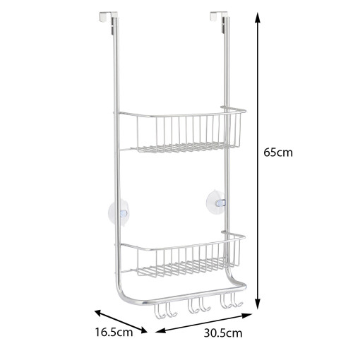 Direct Online Houseware Metallic Silver Rust-Proof Premium 2 Tier Hanging Shower Caddy 2