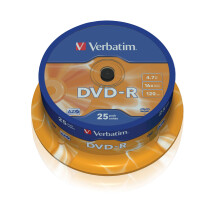 DVD-R VERBATIM - 120 min - 16x - 4,7 Go - Scratch résistant - Spindle de 25