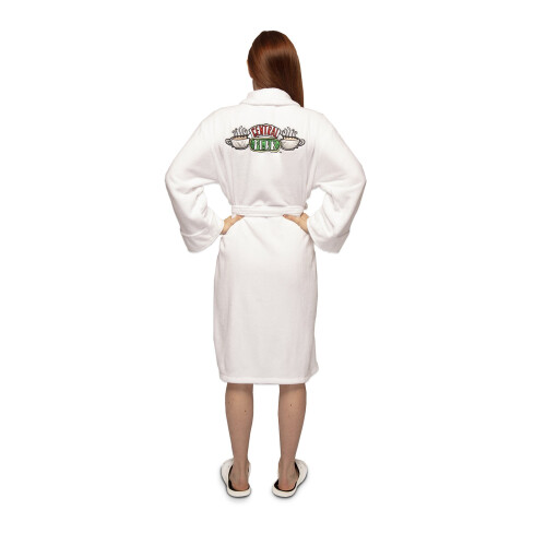 Womens Friends Central Perk White Bathrobe (One Size) 1