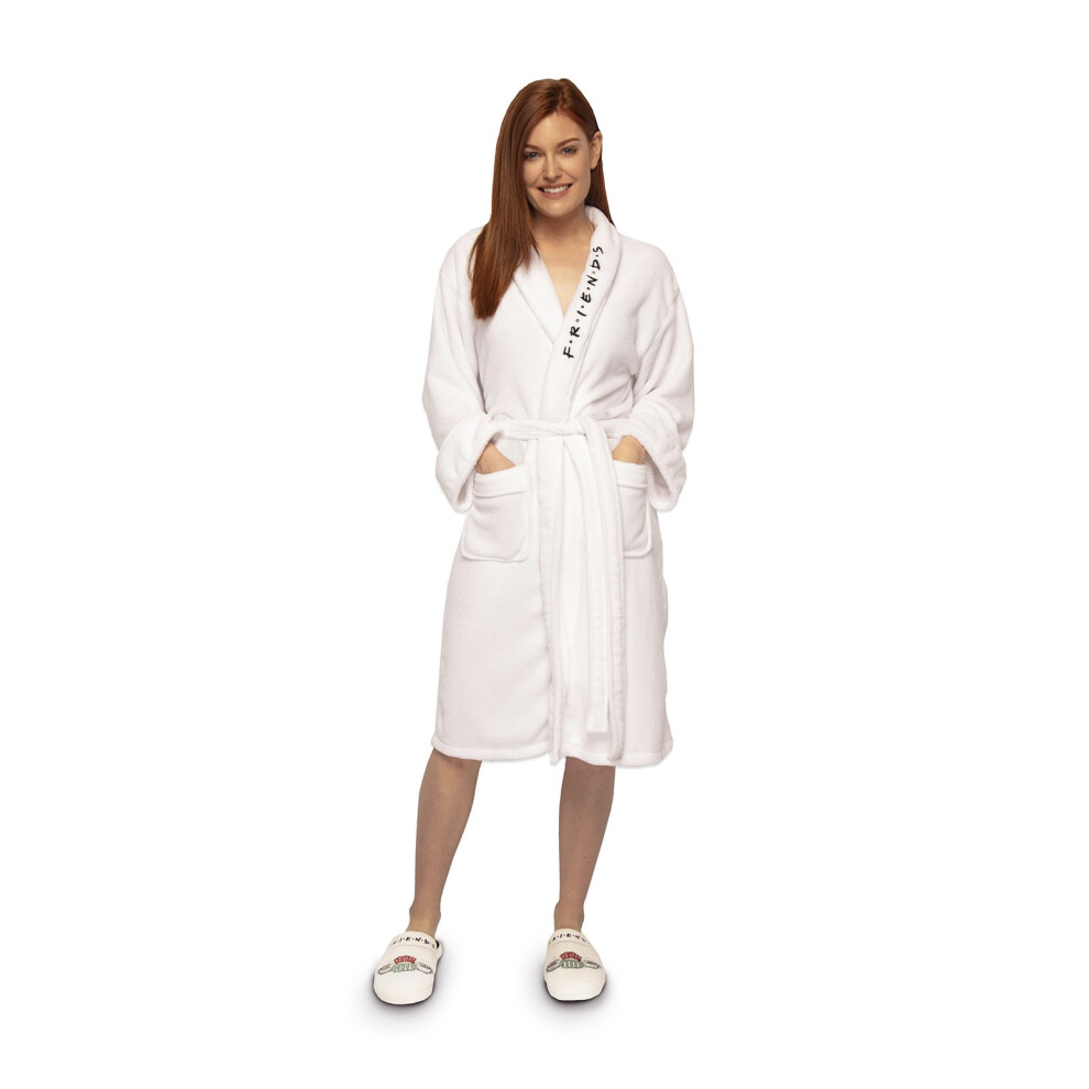 Womens Friends Central Perk White Bathrobe (One Size)