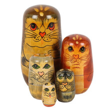 Something Different Cat Russian Dolls (Set Of 5)