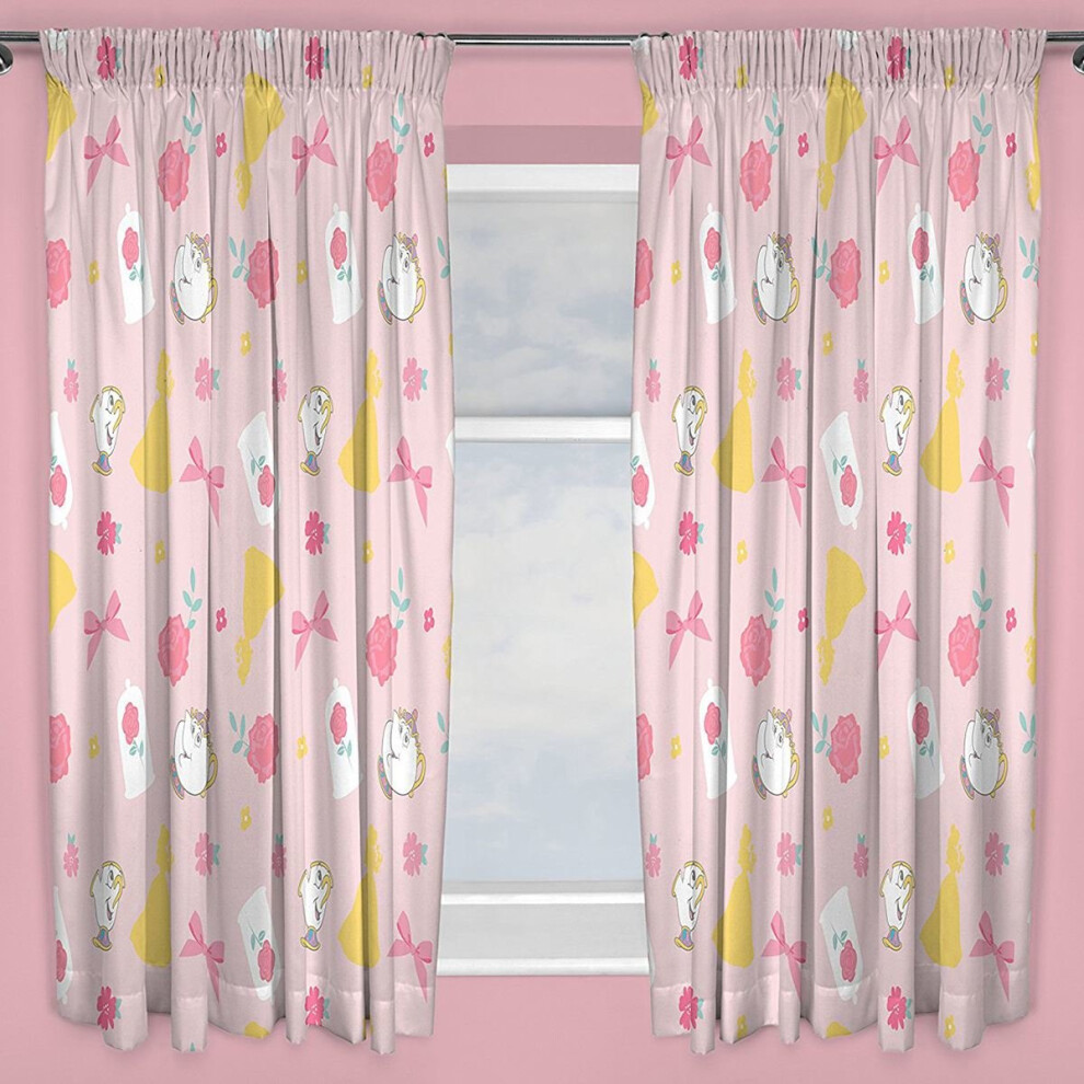 (168 x 137cm, Pink) Disney Princess Royal Curtains