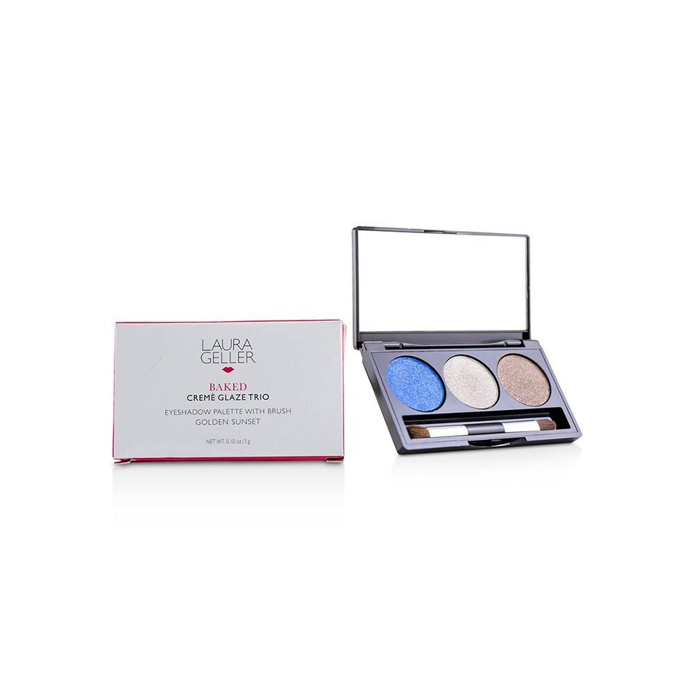 Baked Cream Glaze Trio Eyshadow Palette With Brush - # Sandy Lagoon - 3g/0.1oz