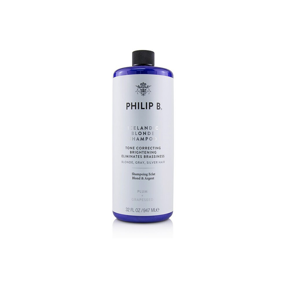 Philip B Clear Icelandic Blonde Shampoo (Tone Correcting Brightening Eliminates Brassiness - Blonde Gray Silver H - 947Ml/32Oz