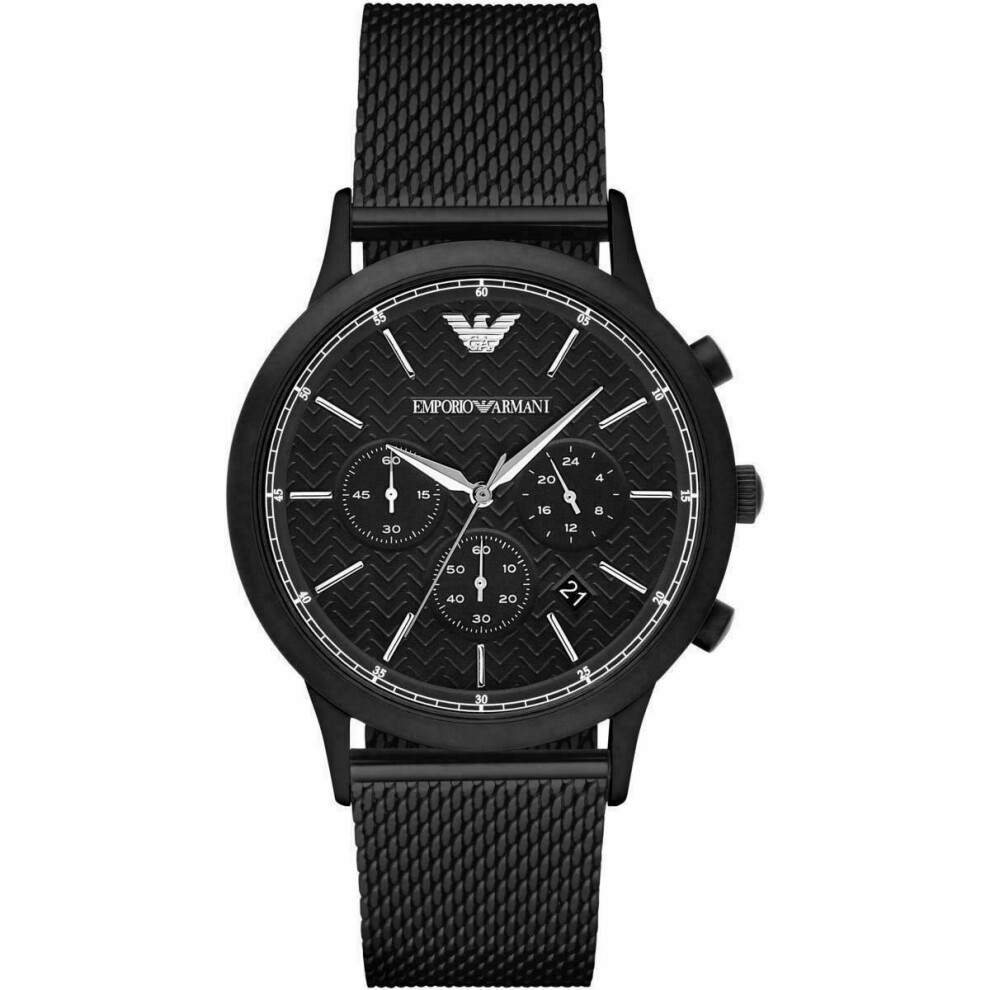 Emporio Armani Black Stainless Steel Chronograph Mens Watch AR2498