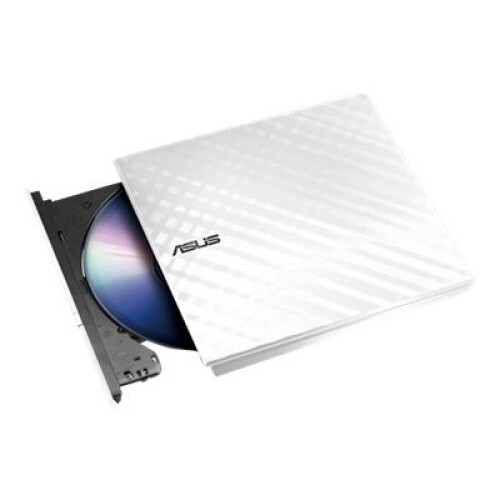 ASUS Asus SDRW-08D2S-U 8x Slim White USB 2.0 Gravador de DVD Externo com Criptografia de Disco e Arrastar e Gravar