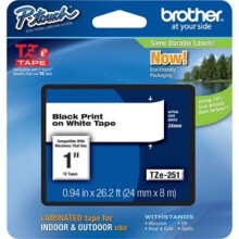 Cinta de impresión laminada Brother TZE 251 (24 mm) para etiquetas PT-1010 / PT-1280DT