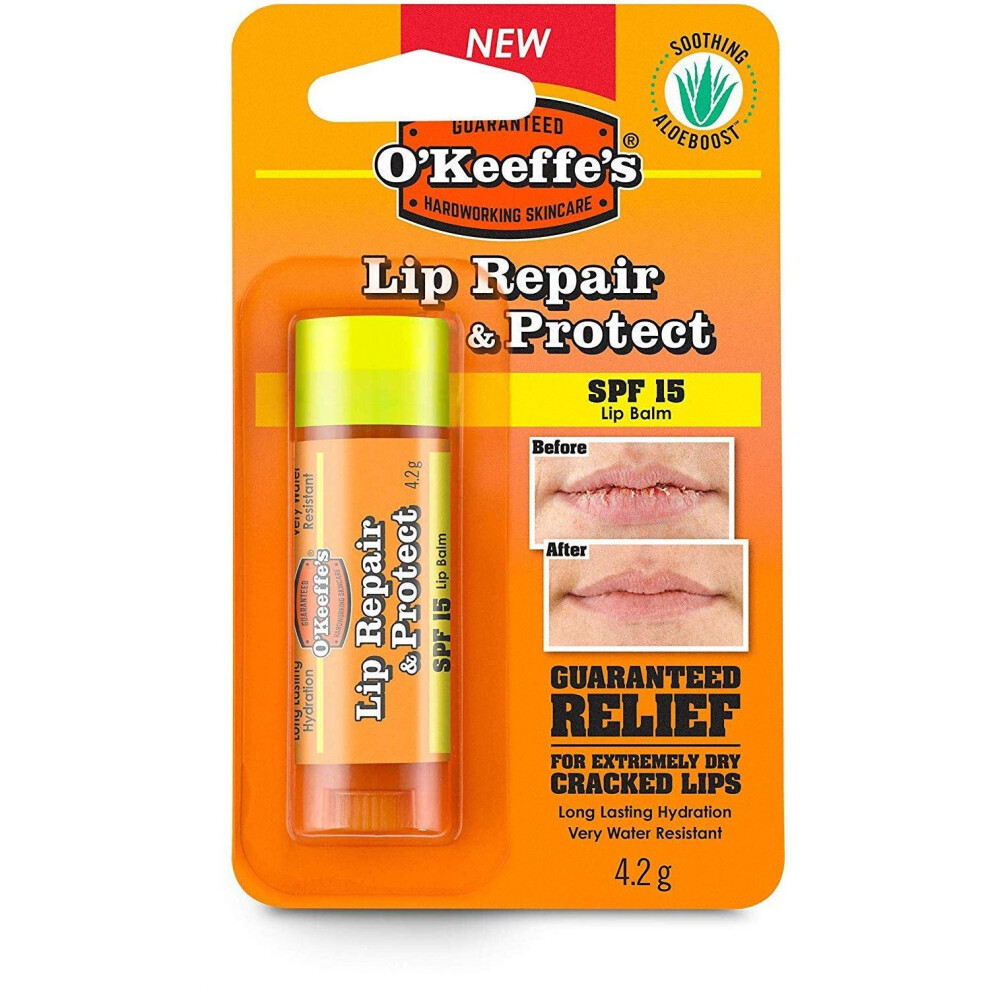 O'Keeffe's Lip Repair and Protect SPF 15, 4.2g – For Extremely Dry, Cracked Lips | Water Resistant, 24 HR Moisturisation & Protects Against UVA & UVB Rays - Image 14