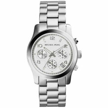 Micheal Kors MK5076 Runway Chronograph Watch, 40mm Silver Stainless Steel, Analog Quartz, 100m Water Resistant