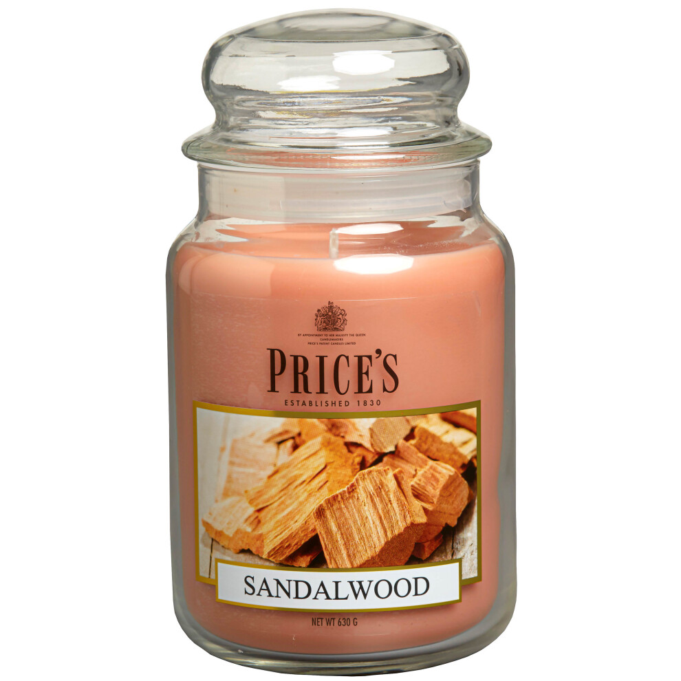 Price's Candles Large Jar Candle - Sandalwood | Scented Candle