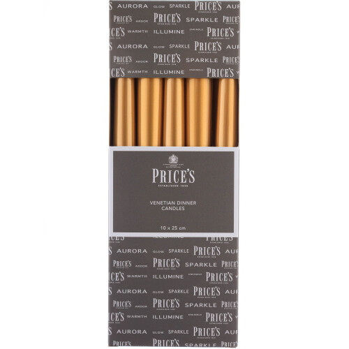 Price's Candles 10" Venetian Wrapped 1x10 Gold