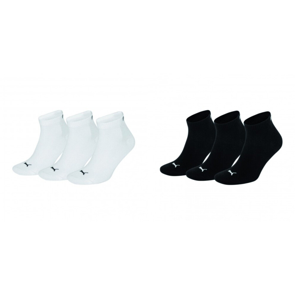 Puma (9-11 Uk, ) Trainer Socks 3 Pair Pack / Mens Socks White