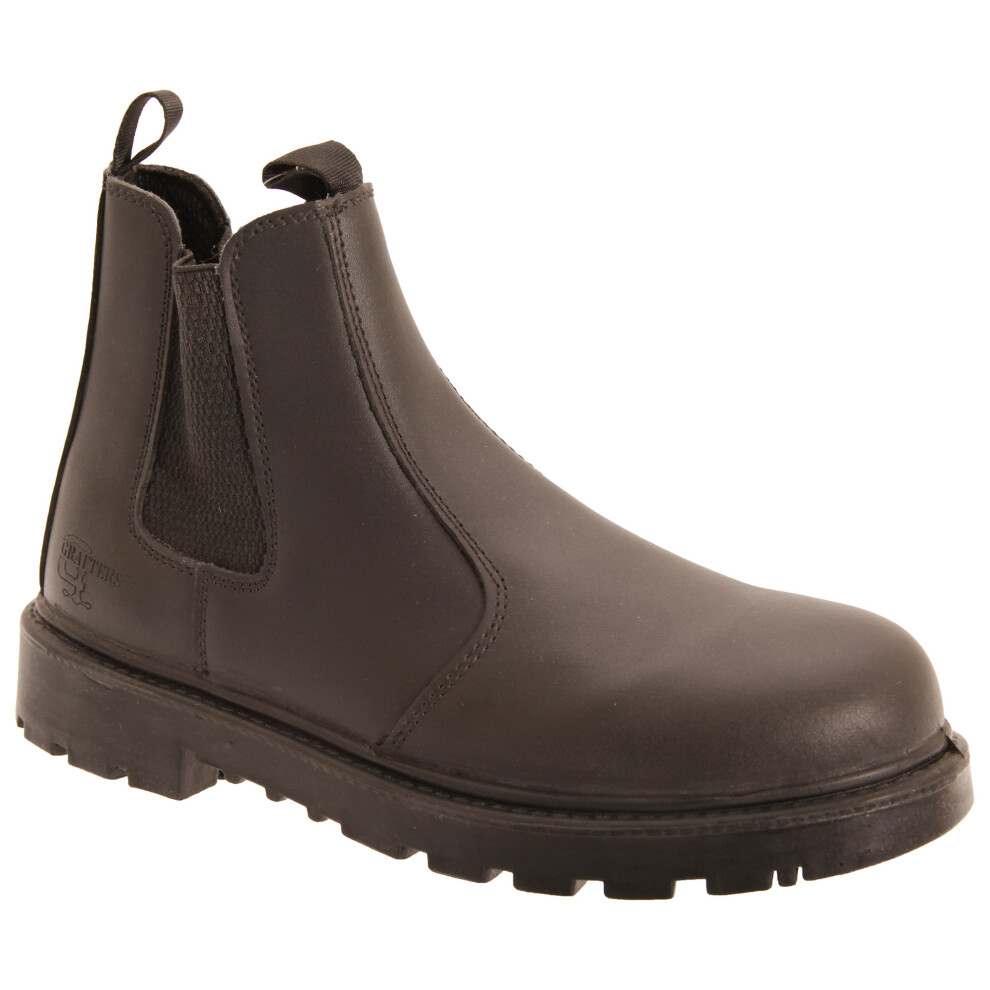 (13 Uk, Brown) Grafters Mens Grinder Safety Twin Gusset Leather Dealer Boots 5050703392426