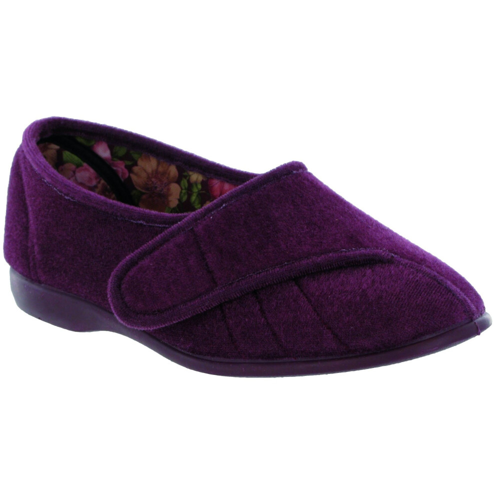 (2 UK, Heather) GBS Womens/Ladies Audrey Touch Fasten Slippers-image-OPC-P55HPRD-NEW