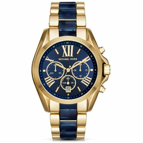 Michael Kors Michael Kors Bradshaw Navy Blue Dial Two Tone Ladies Watch
