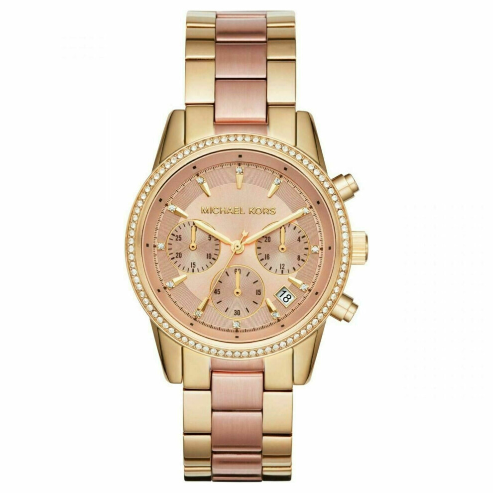 Michael Kors Ritz Women's Watch Mk6475¦Chronograph Dial¦Bracelet Strap Gold