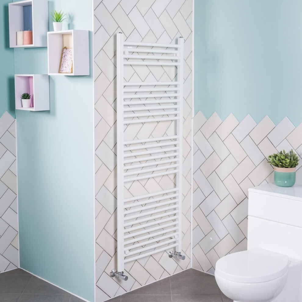 Bergen 1500 X 600Mm Straight White Heated Towel Rail 5055653254275