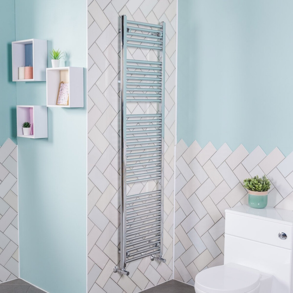 Plumbgalaxy Bergen 1800 X 450Mm Straight Chrome Heated Towel Rail
