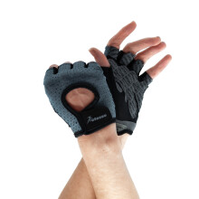 (Large, Grey) Actesso Breathable Fitness Gloves - Padded Fngerless Gloves
