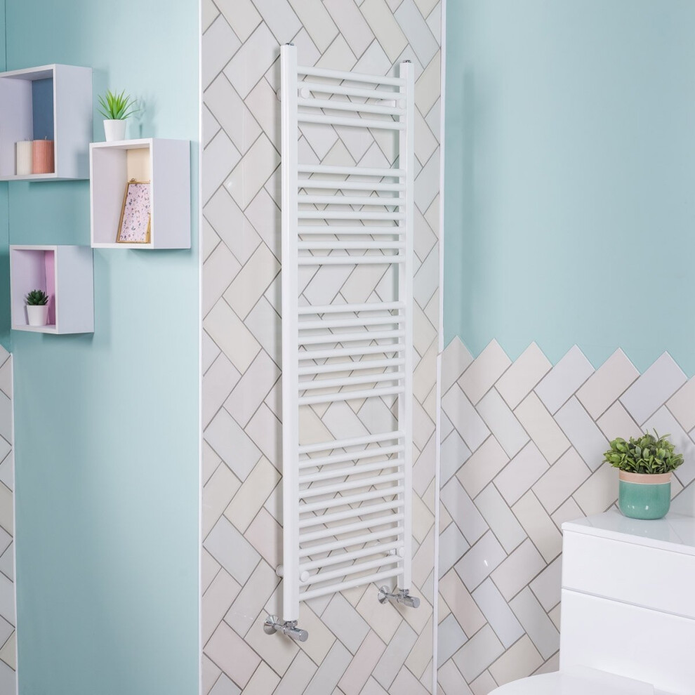 Bergen 1500 x 500mm Straight White Heated Towel Rail