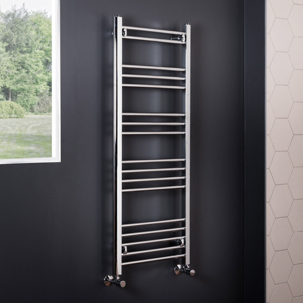 Essentials 1200 x 495mm Straight Chrome Heated Towel Rail