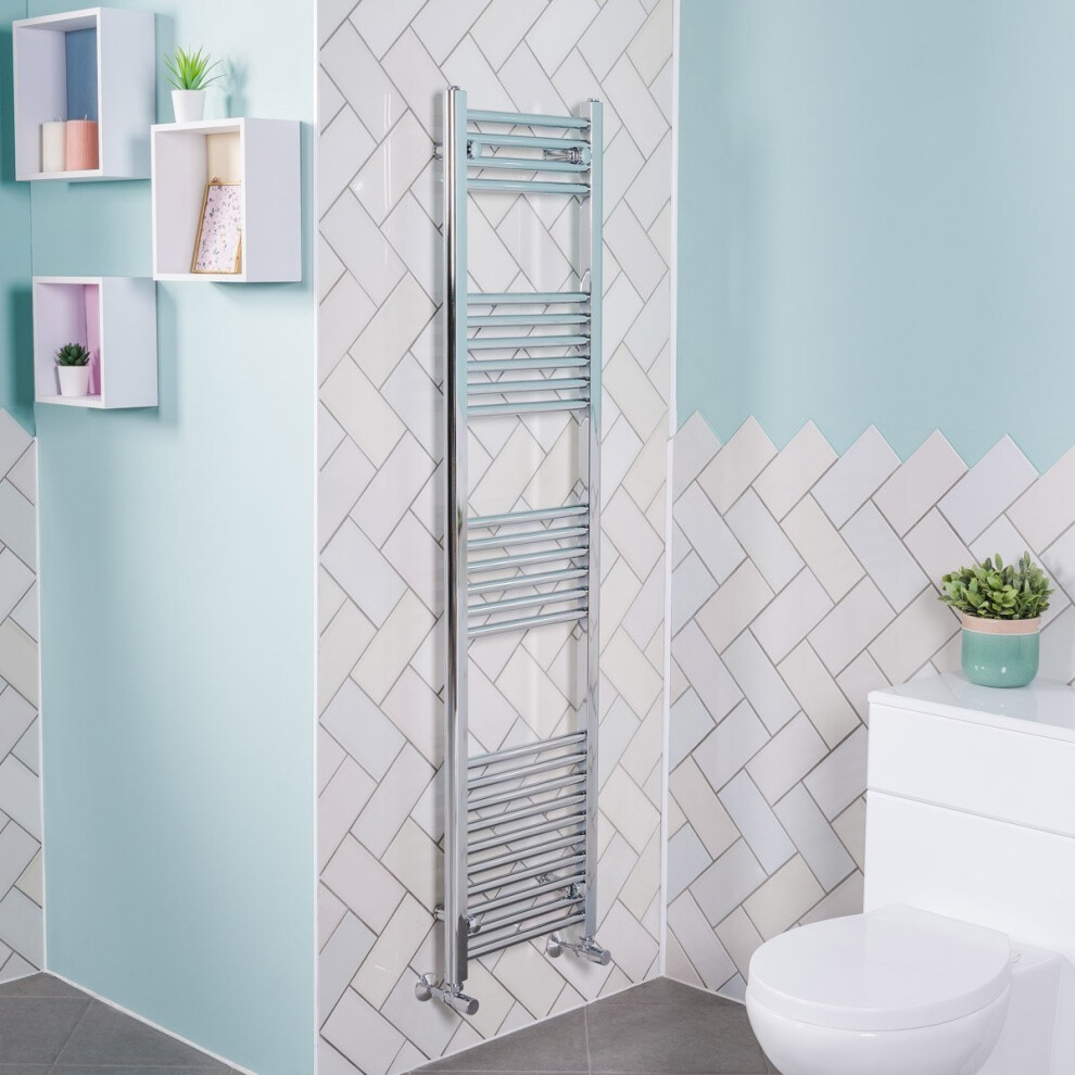 Bergen 1600 x 395mm Straight Chrome Heated Towel Rail