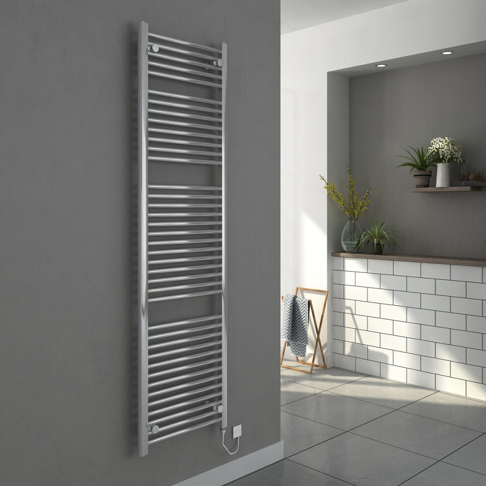 Bergen 1800 x 500mm Straight Chrome Electric Heated Towel Rail