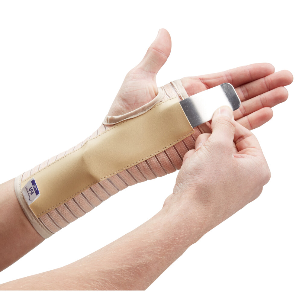 (Large Right, Beige) Actesso Breathable Wrist Support Brace Splint: Ideal for Carpal Tunnel, Sprains, and Tendonitis