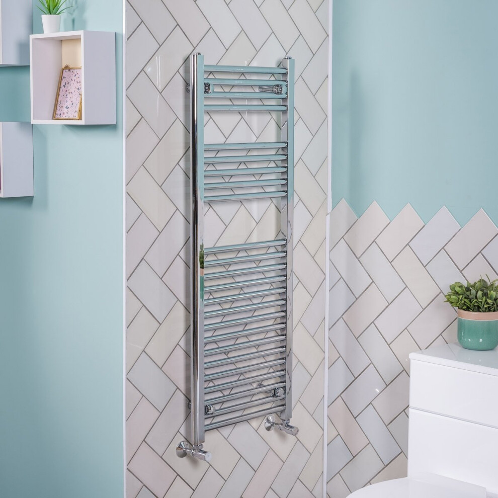 Bergen 1200 x 450mm Straight Chrome Heated Towel Rail