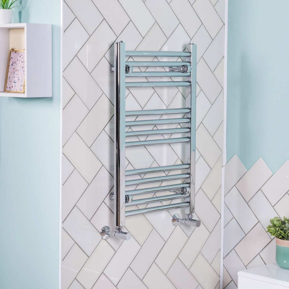 Bergen 700 X 450Mm Straight Chrome Heated Towel Rail 5055653221277