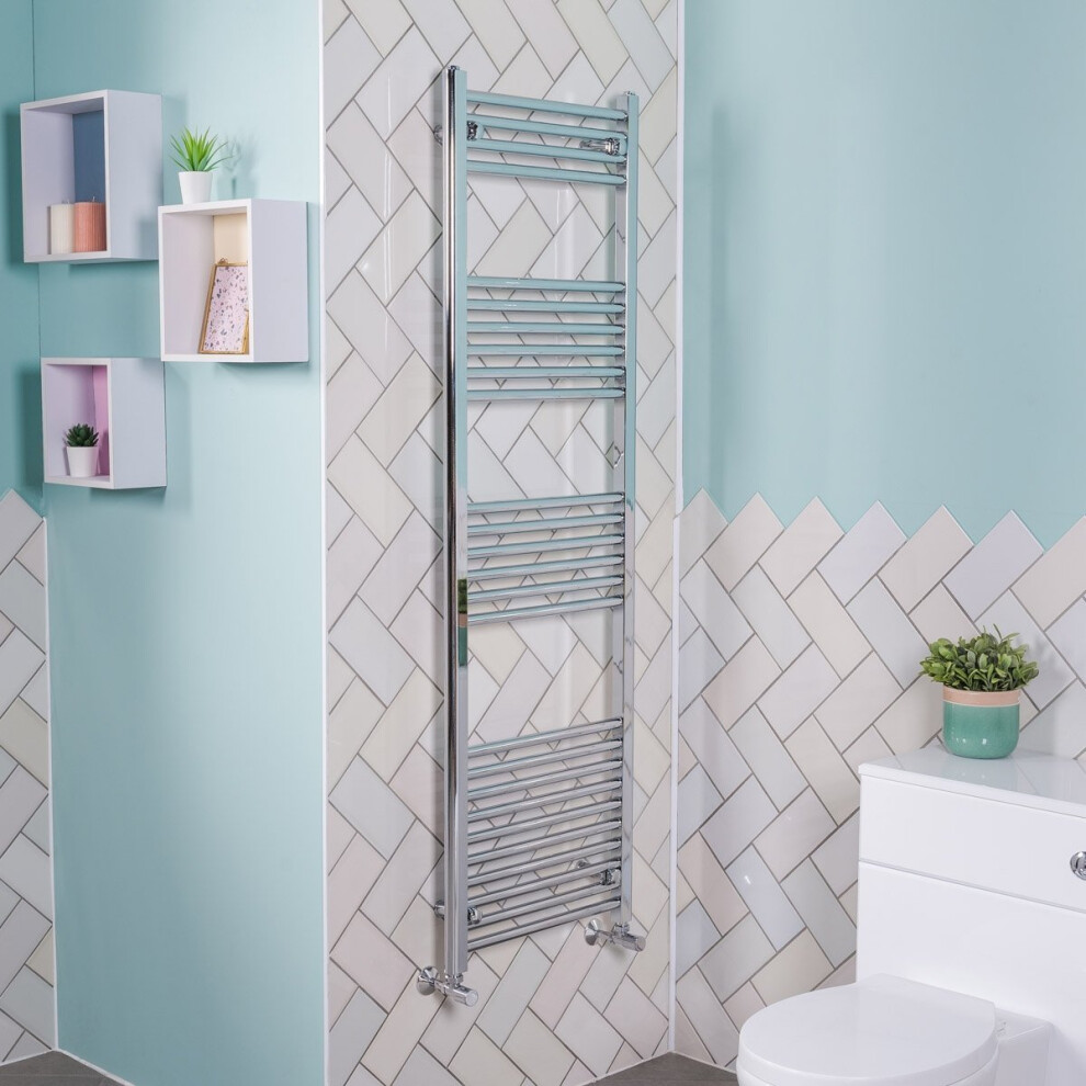 Plumbgalaxy Bergen 1600 X 495Mm Straight Chrome Heated Towel Rail