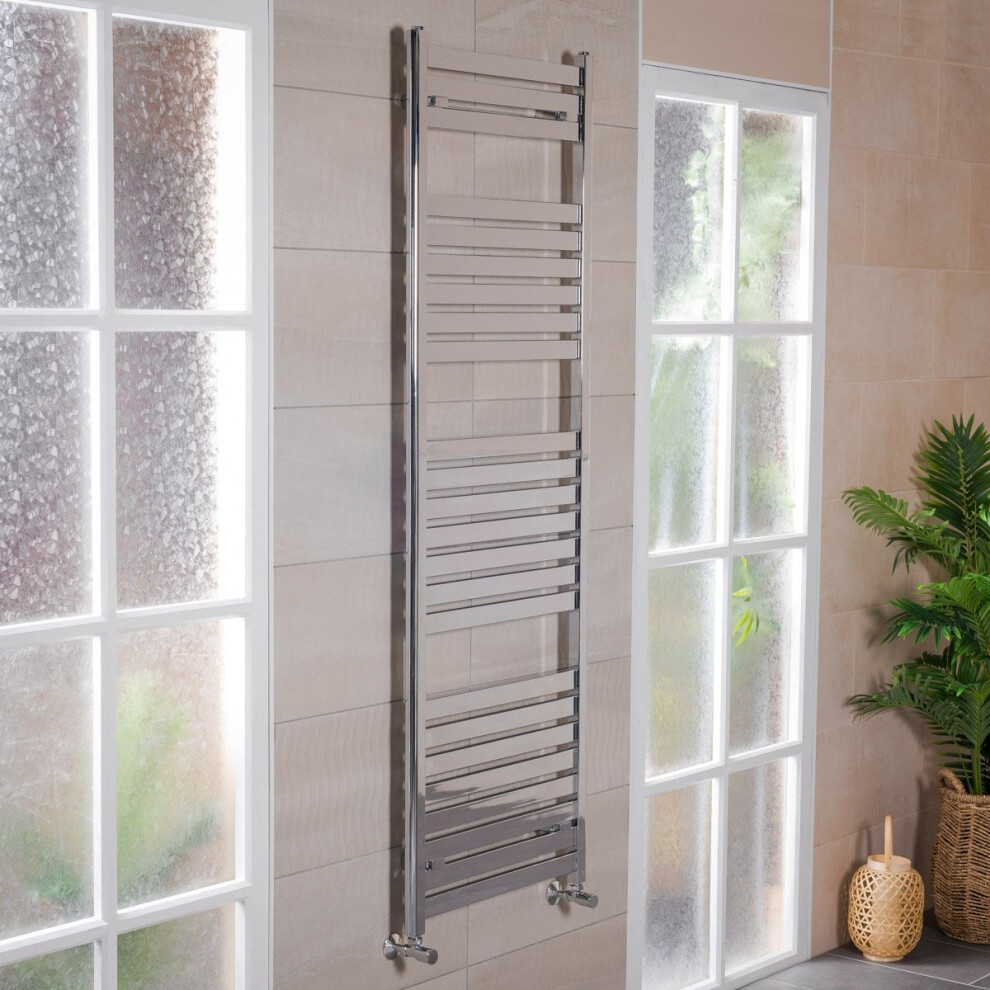 Plumbgalaxy Boden 1800 X 600Mm Straight Chrome Flat Panel Heated Towel Rail