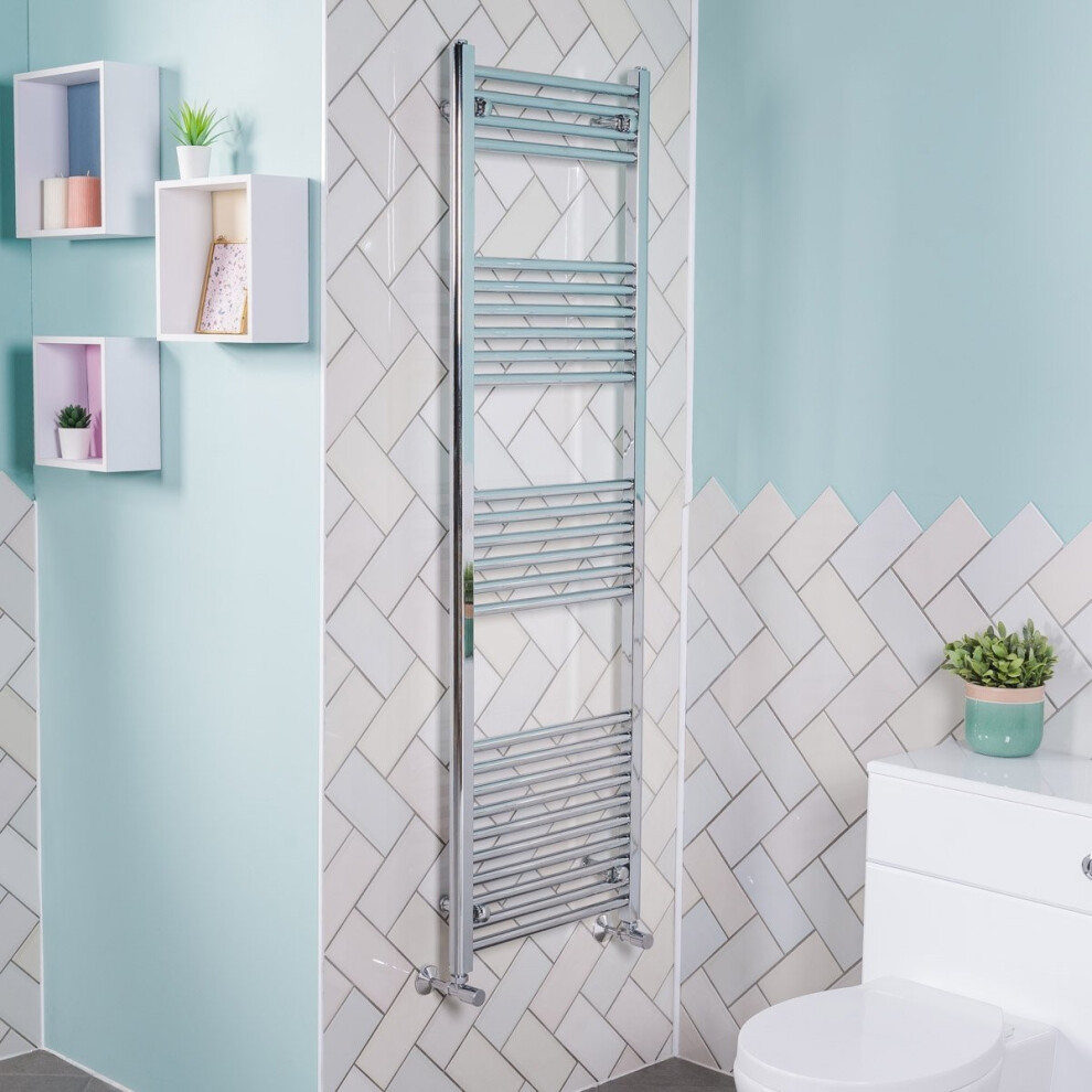 Bergen 1600 X 600Mm Straight Chrome Heated Towel Rail 5055653221475