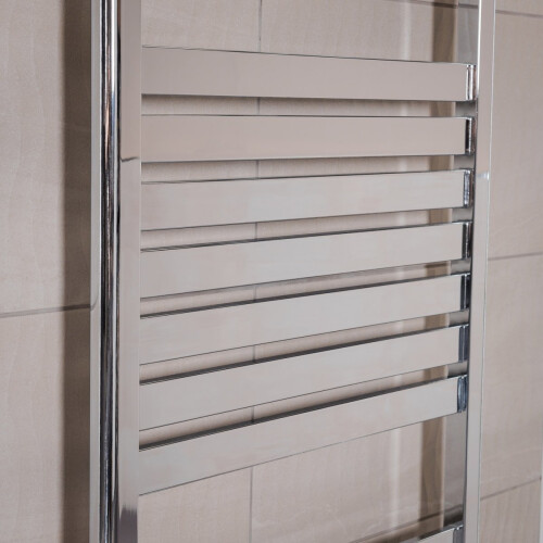 PlumbGalaxy Boden 1800 x 600mm Straight Chrome Flat Panel Heated Towel Rail 2