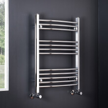 Essentials 750 x 600mm Curved Chrome Heated Towel Rail
