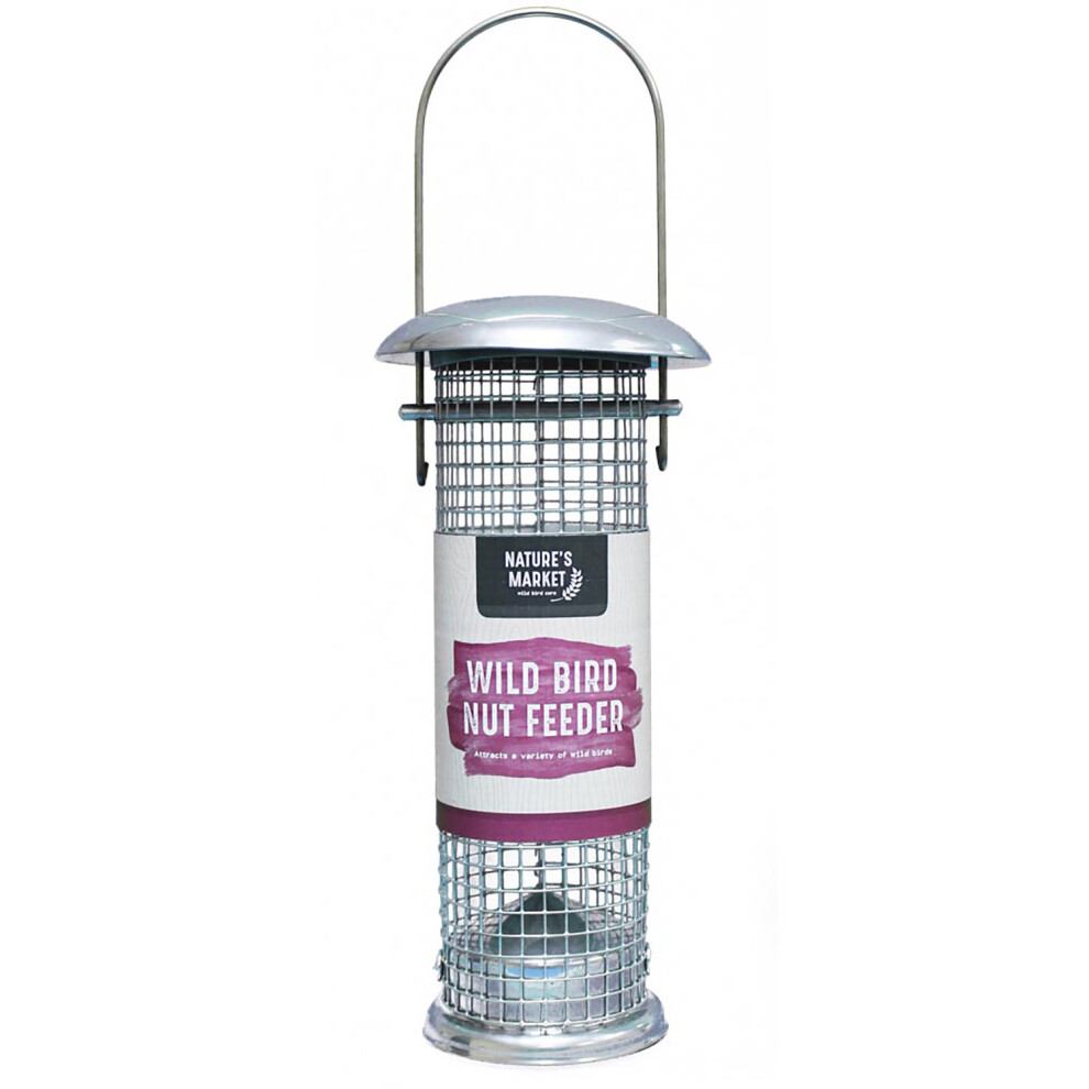 Nature's Market BF018 Small Galvanised Metal Wire 20cm 8" Inch Deluxe Nut Peanut Garden Wild Bird Feeder